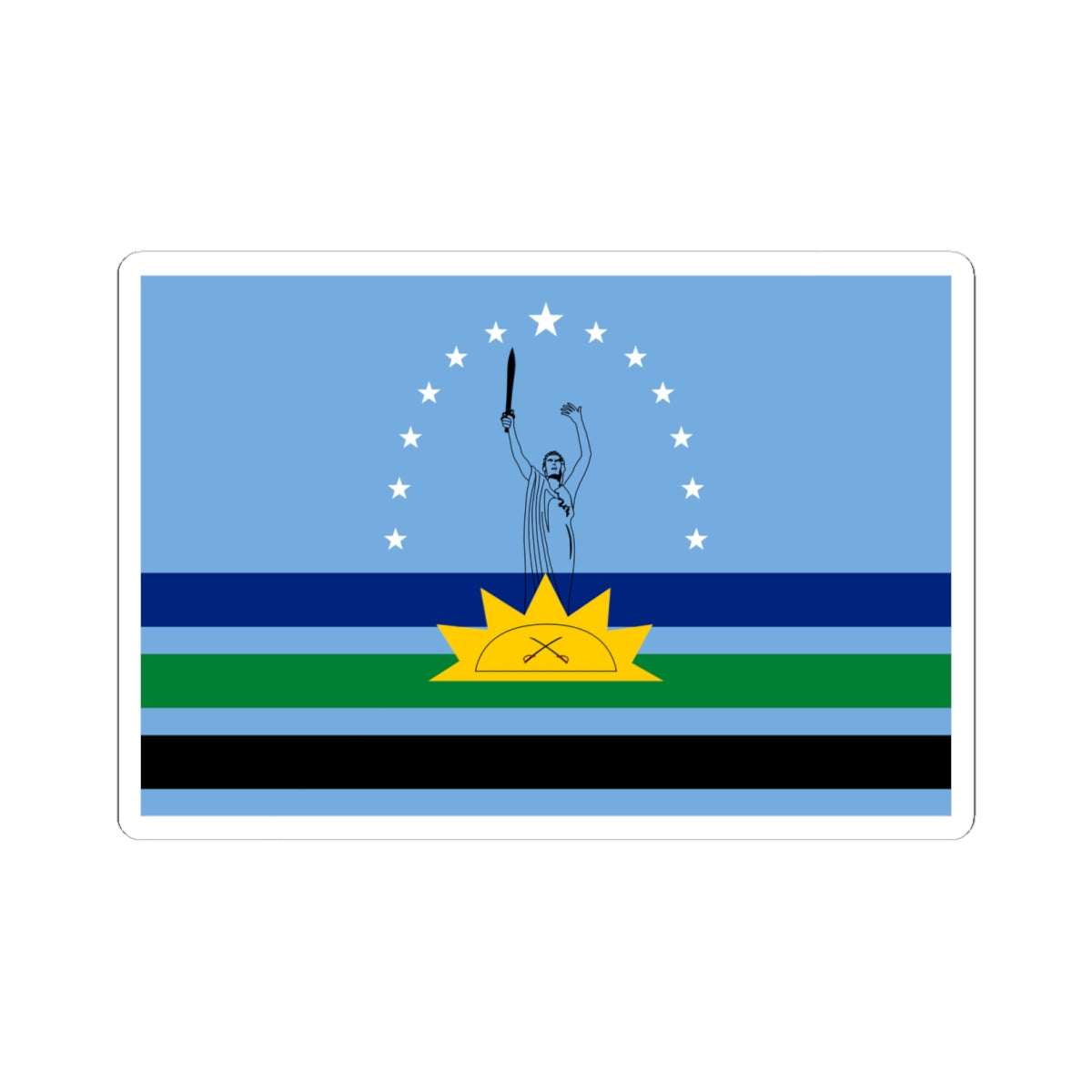 Flag of Monagas State (Venezuela) STICKER Vinyl Kiss-Cut Decal