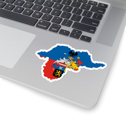 Flag-map of Borsod-Abauj-Zemplen County (Hungary) STICKER Vinyl Kiss-Cut Decal