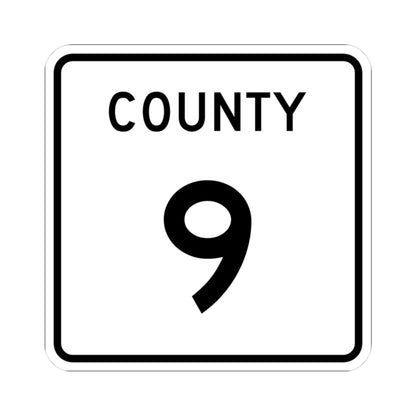 County 9 square (Minnesota) (Road Sign) STICKER Vinyl Kiss-Cut Decal