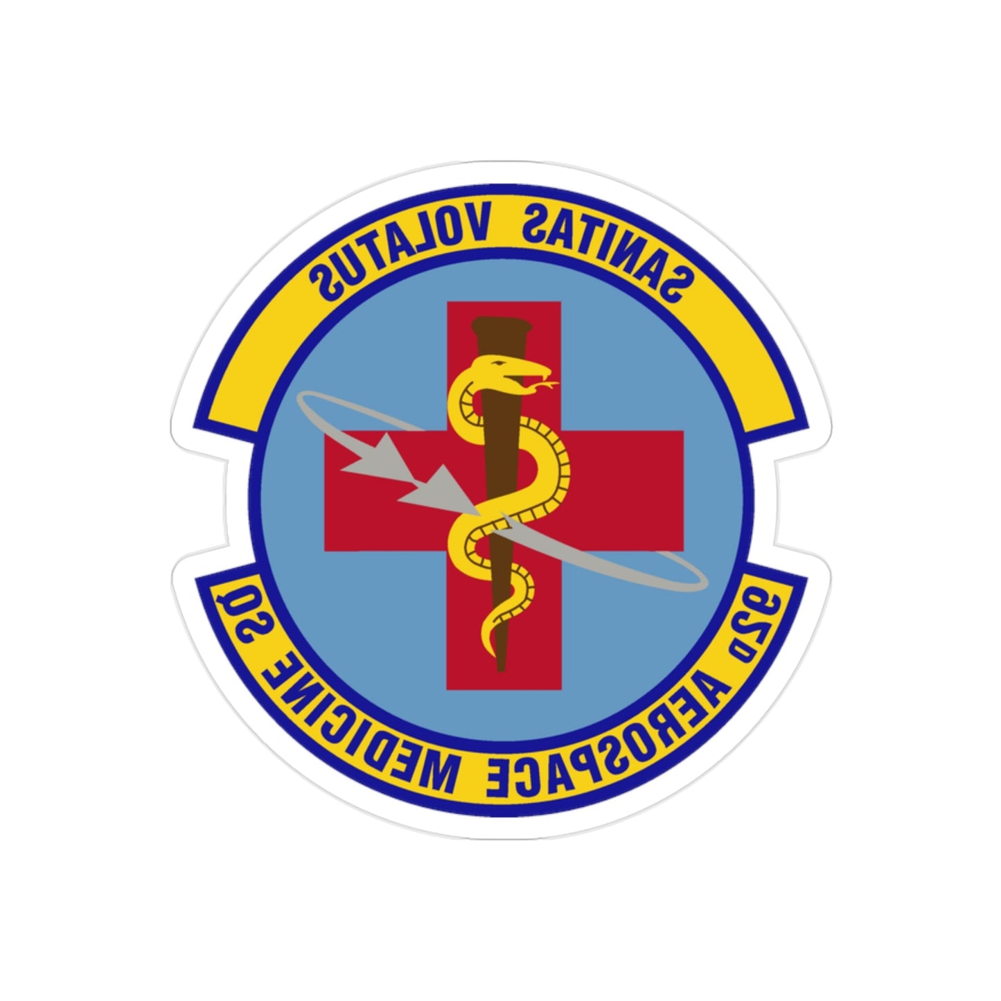 92d Aerospace Medicine Squadron (U.S. Air Force) REVERSE PRINT Transparent STICKER-2" × 2"-The Sticker Space