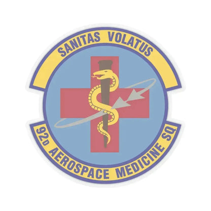 92d Aerospace Medicine Squadron (U.S. Air Force) STICKER Vinyl Kiss-Cut Decal 3 Inch Transparent - The Sticker Space