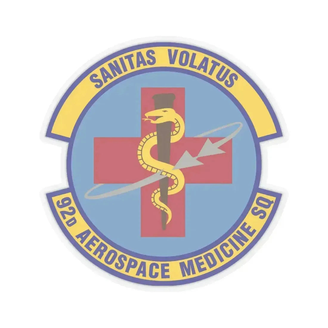 92d Aerospace Medicine Squadron (U.S. Air Force) STICKER Vinyl Kiss-Cut Decal 4 Inch Transparent - The Sticker Space