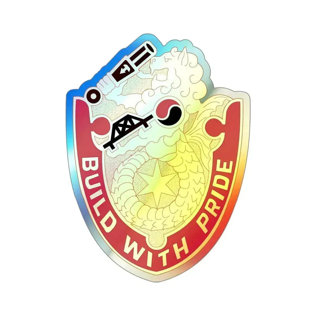 93 Engineer Battalion (U.S. Army) Holographic STICKER Die-Cut Vinyl Decal 5 Inch - The Sticker Space