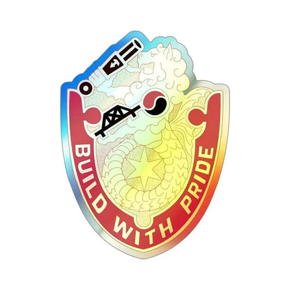 93 Engineer Battalion (U.S. Army) Holographic STICKER Die-Cut Vinyl Decal 6 Inch - The Sticker Space