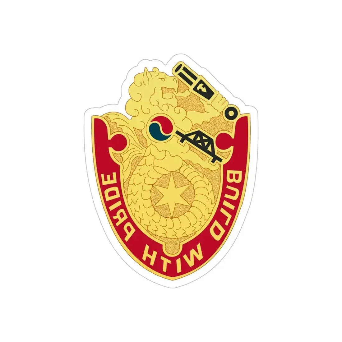 93 Engineer Battalion (U.S. Army) REVERSE PRINT Transparent Die-Cut STICKER - The Sticker Space