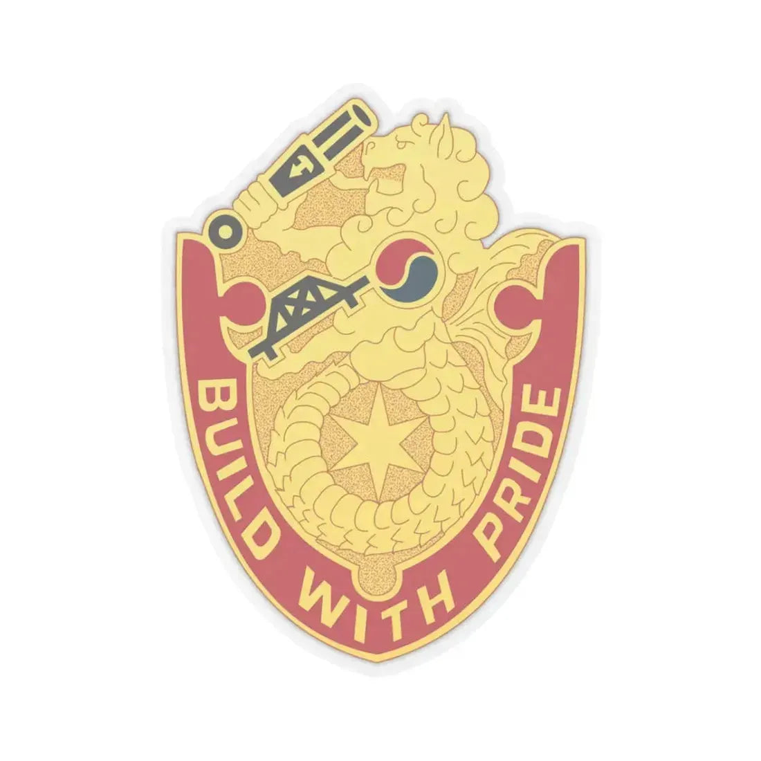 93 Engineer Battalion (U.S. Army) STICKER Vinyl Kiss-Cut Decal 3 Inch Transparent - The Sticker Space