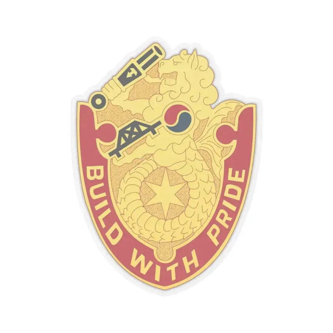 93 Engineer Battalion (U.S. Army) STICKER Vinyl Kiss-Cut Decal 6 Inch Transparent - The Sticker Space