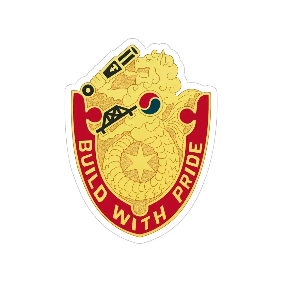 93 Engineer Battalion (U.S. Army) Transparent STICKER Die-Cut Vinyl Decal 5 Inch - The Sticker Space