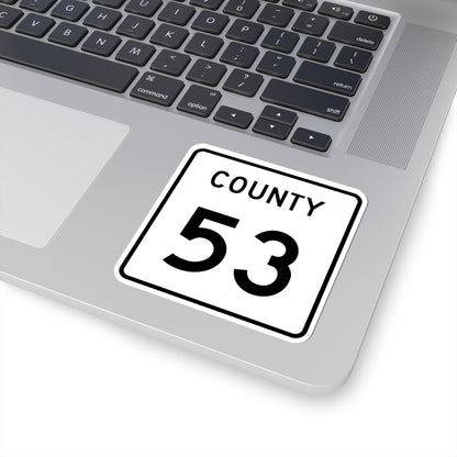 County 53 square (Minnesota) (Road Sign) STICKER Vinyl Kiss-Cut Decal