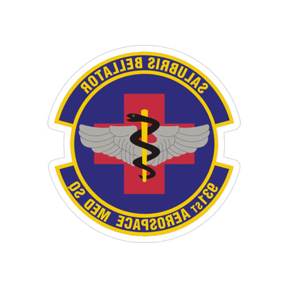 931 Aerospace Medicine Squadron AFRC (U.S. Air Force) REVERSE PRINT Transparent STICKER-3" × 3"-The Sticker Space