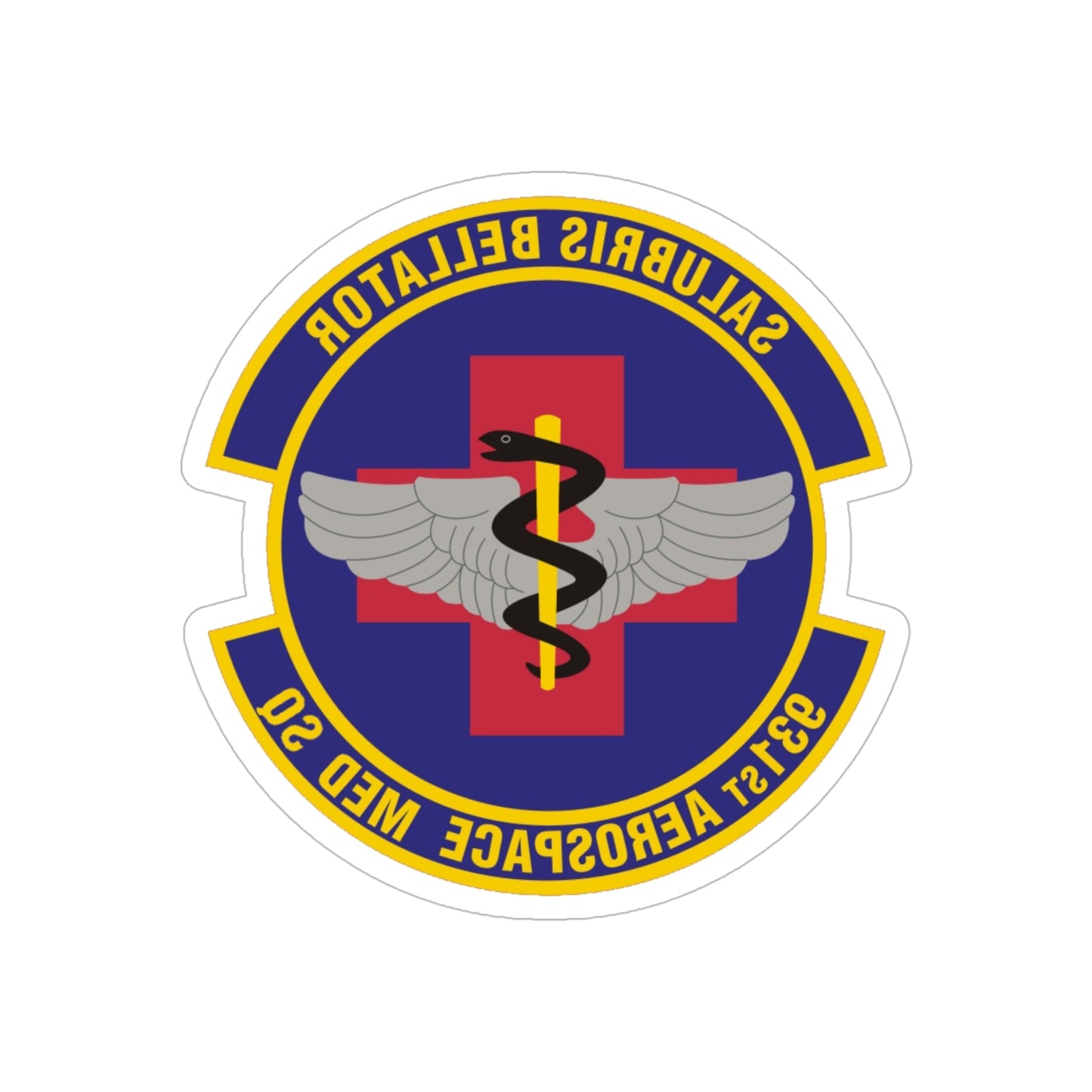 931 Aerospace Medicine Squadron AFRC (U.S. Air Force) REVERSE PRINT Transparent STICKER-6" × 6"-The Sticker Space