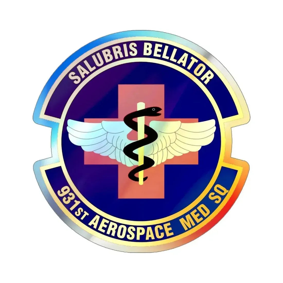 931 Aerospace Medicine Squadron AFRC (U.S. Air Force) Holographic STICKER Die-Cut Vinyl Decal 4 Inch Holographic - The Sticker Space