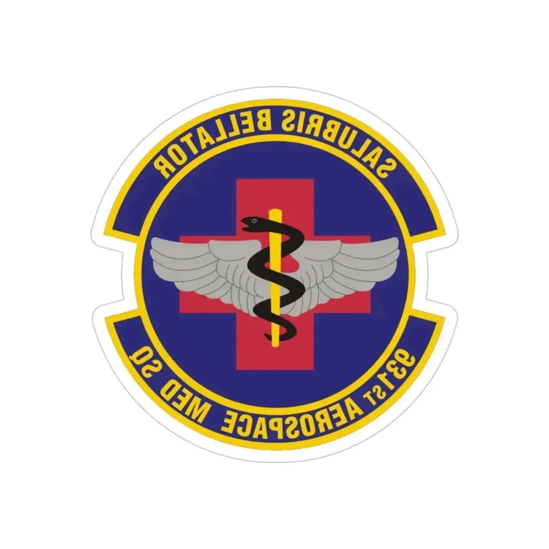 931 Aerospace Medicine Squadron AFRC (U.S. Air Force) REVERSE PRINT Transparent Die-Cut STICKER 4 Inch Die-Cut Transparent - The Sticker Space