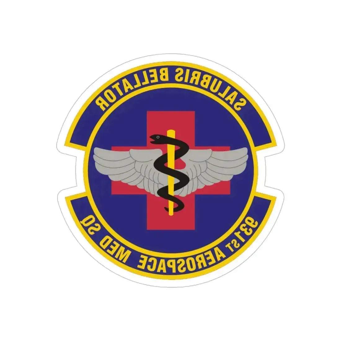 931 Aerospace Medicine Squadron AFRC (U.S. Air Force) REVERSE PRINT Transparent Die-Cut STICKER 5 Inch Die-Cut Transparent - The Sticker Space