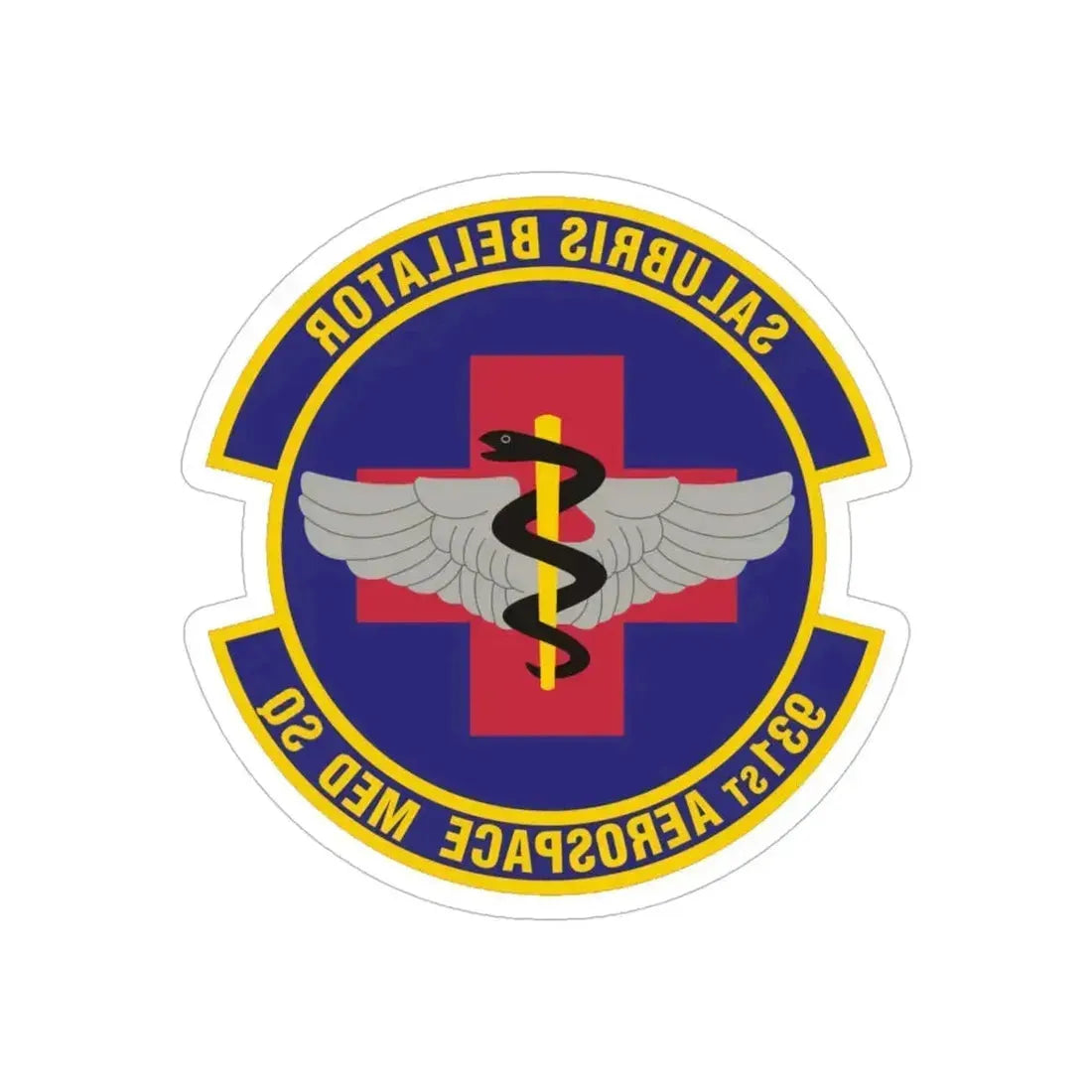 931 Aerospace Medicine Squadron AFRC (U.S. Air Force) REVERSE PRINT Transparent Die-Cut STICKER 6 Inch Die-Cut Transparent - The Sticker Space