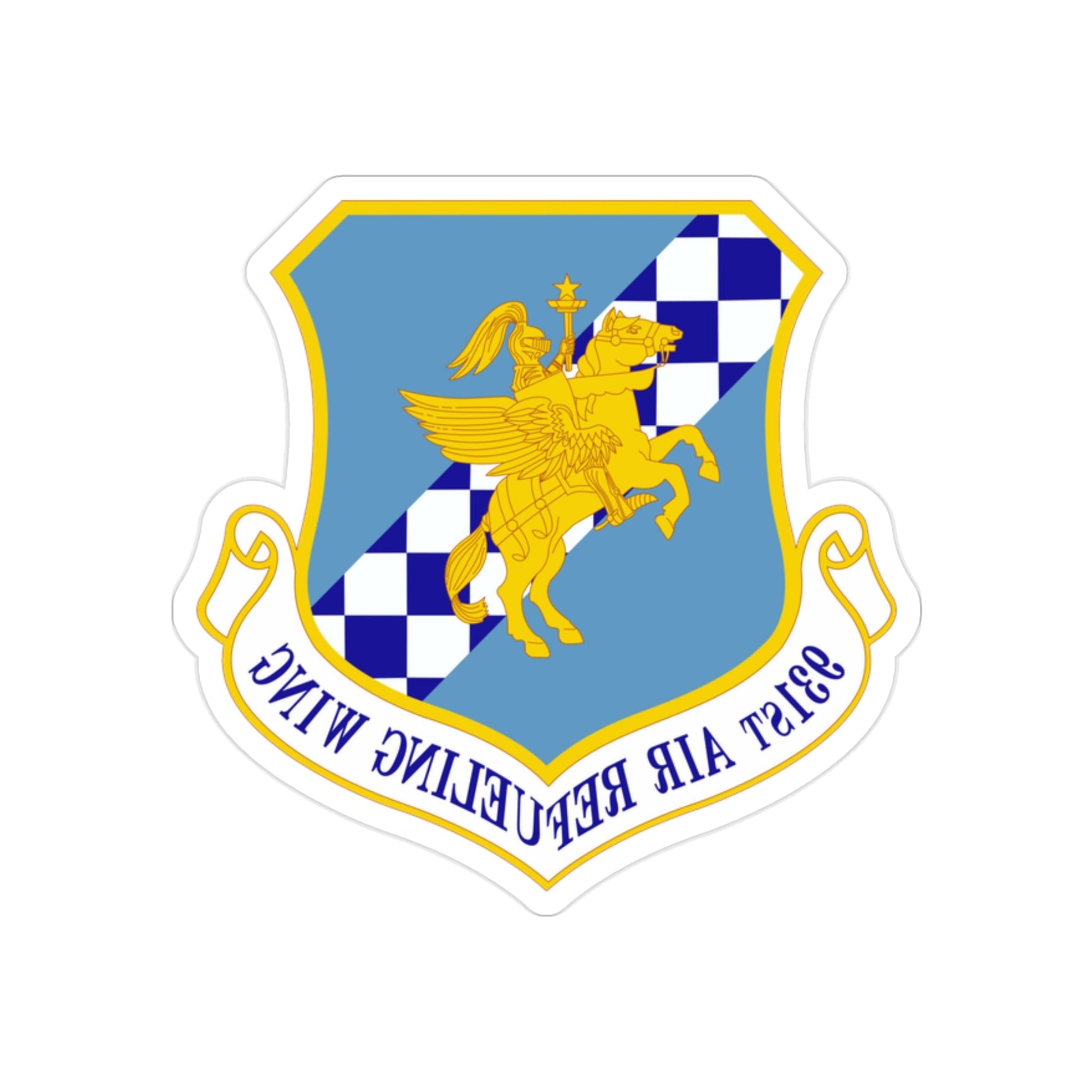 931 Air Refueling Wing AFRC (U.S. Air Force) REVERSE PRINT Transparent STICKER-2" × 2"-The Sticker Space