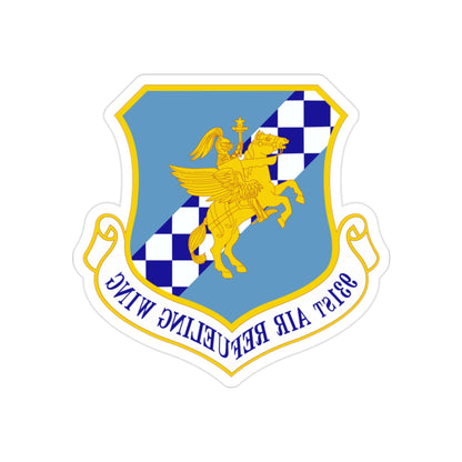 931 Air Refueling Wing AFRC (U.S. Air Force) REVERSE PRINT Transparent STICKER-2" × 2"-The Sticker Space