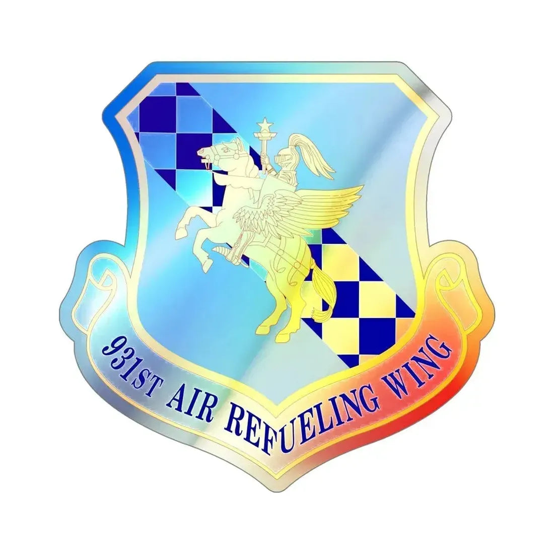 931 Air Refueling Wing AFRC (U.S. Air Force) Holographic STICKER Die-Cut Vinyl Decal 5 Inch Holographic - The Sticker Space