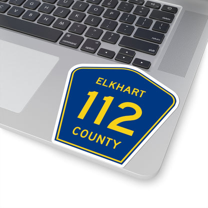 Elkhart County Road 112 IN (Indiana) (Road Sign) STICKER Vinyl Kiss-Cut Decal