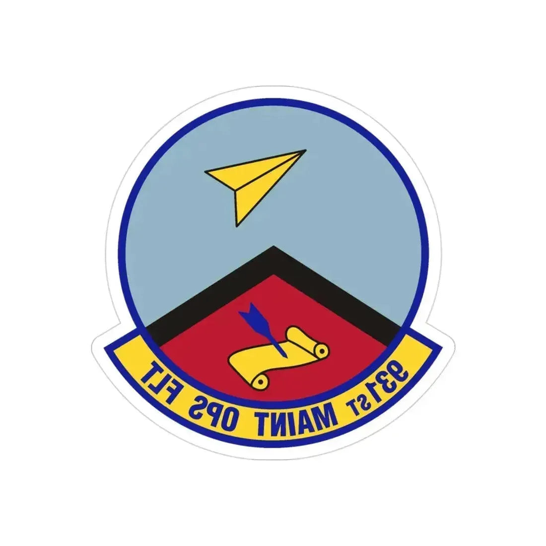 931st Maintenance Operations Flight (U.S. Air Force) REVERSE PRINT Transparent Die-Cut STICKER 3 Inch Die-Cut Transparent - The Sticker Space