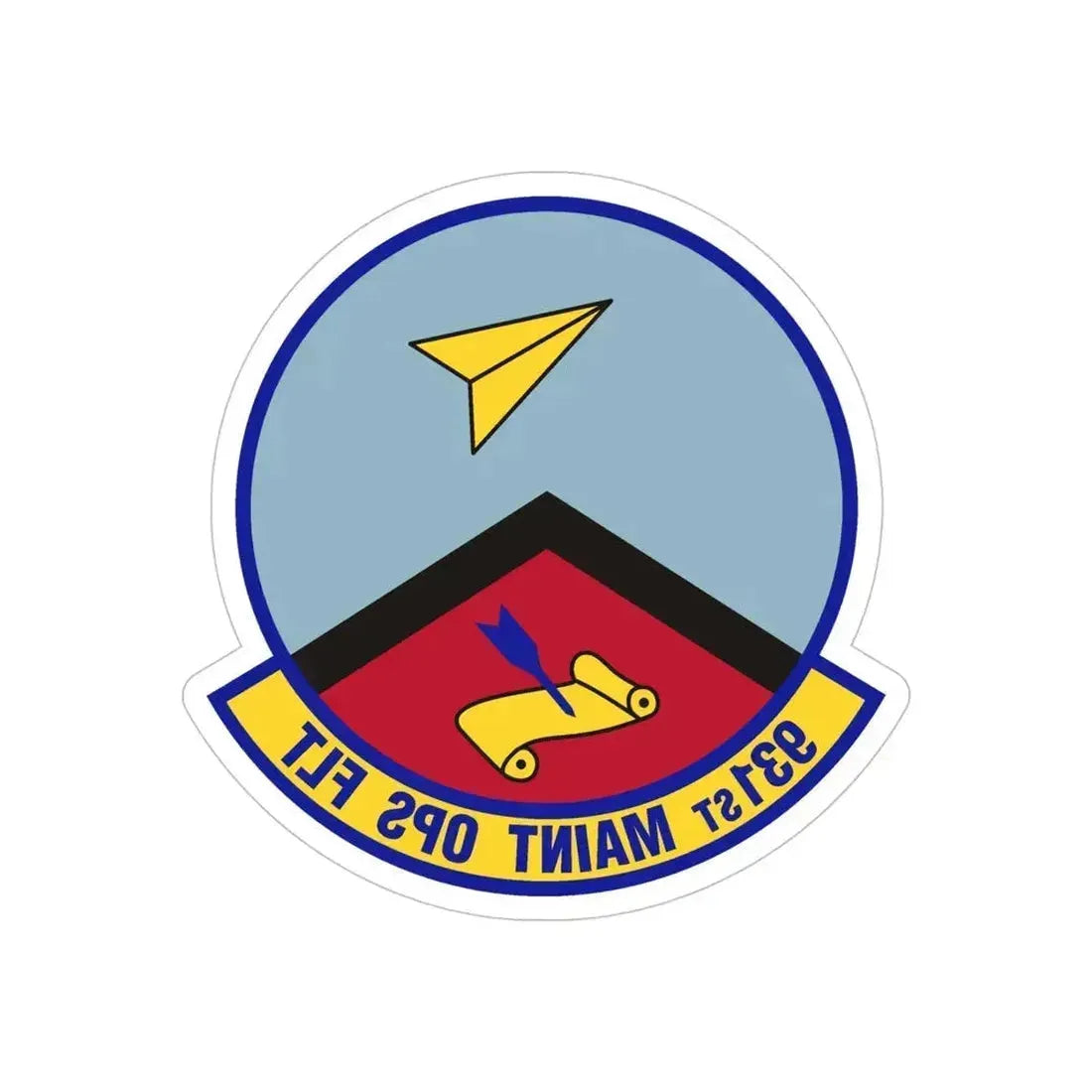 931st Maintenance Operations Flight (U.S. Air Force) REVERSE PRINT Transparent Die-Cut STICKER 5 Inch Die-Cut Transparent - The Sticker Space