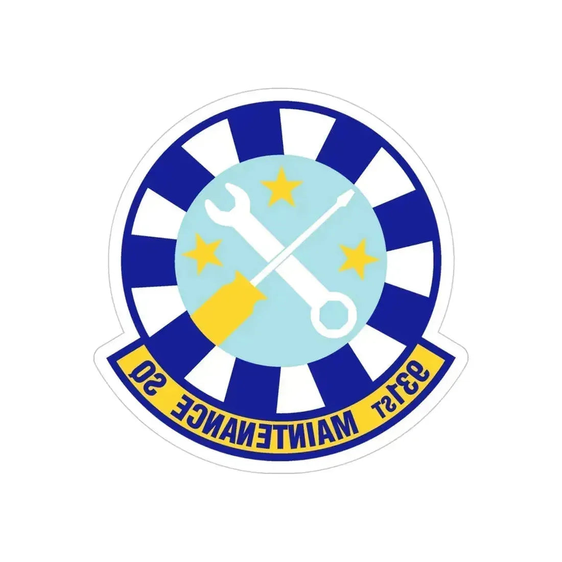 931st Maintenance Squadron (U.S. Air Force) REVERSE PRINT Transparent Die-Cut STICKER 4 Inch Die-Cut Transparent - The Sticker Space