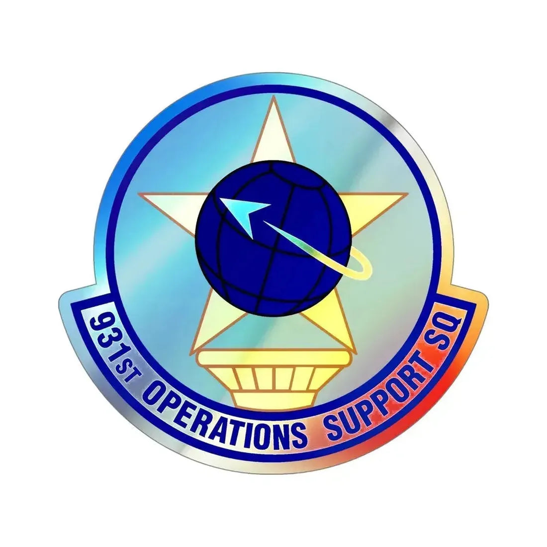 931st Operations Support Squadron (U.S. Air Force) Holographic STICKER Die-Cut Vinyl Decal 5 Inch Holographic - The Sticker Space