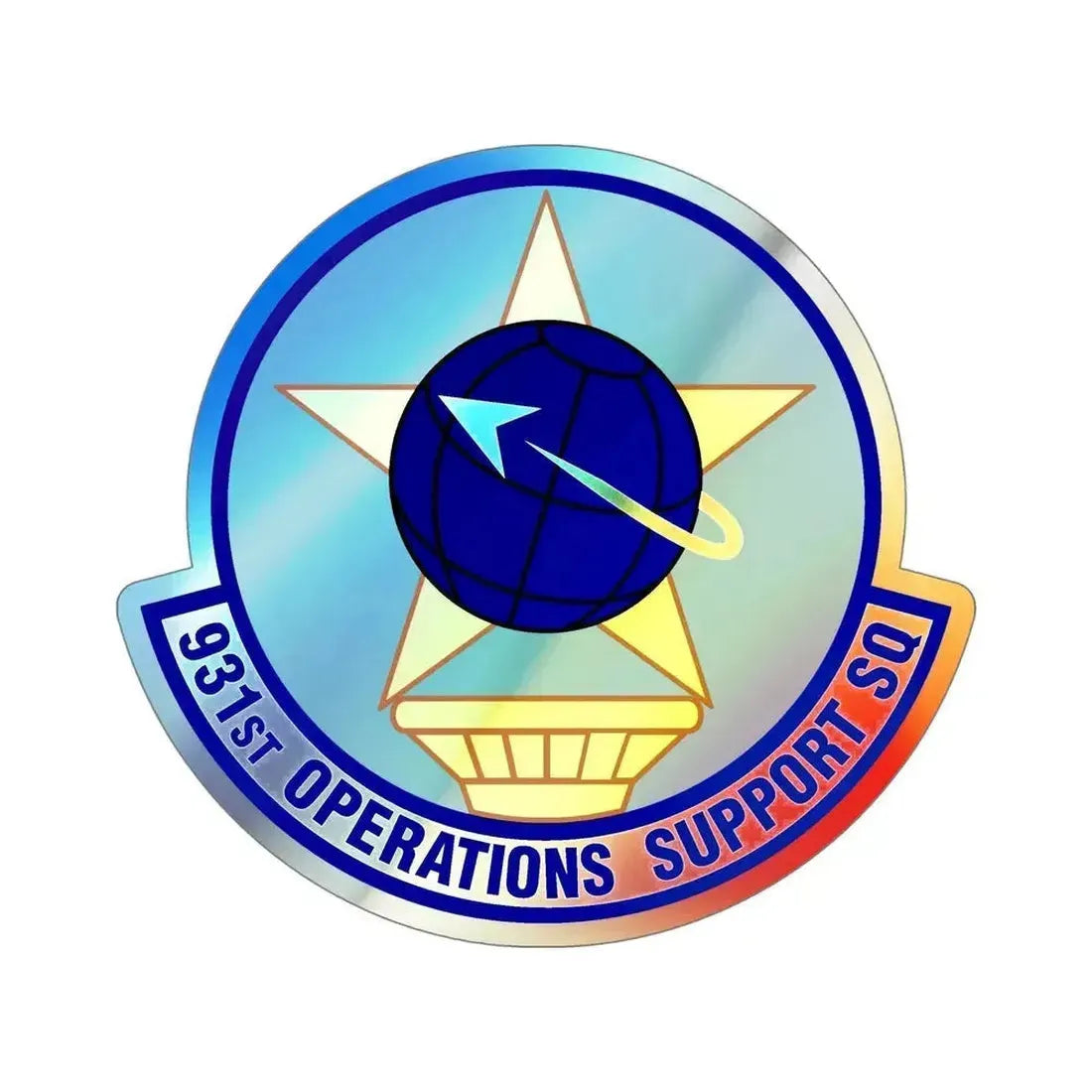 931st Operations Support Squadron (U.S. Air Force) Holographic STICKER Die-Cut Vinyl Decal 6 Inch Holographic - The Sticker Space