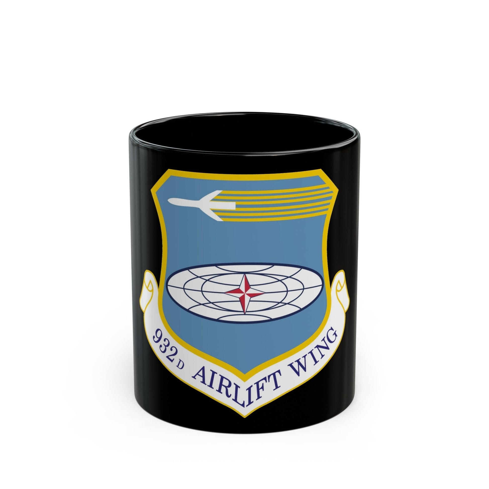 932 Airlift Wing AFRC (U.S. Air Force) Black Coffee Mug-11oz-The Sticker Space