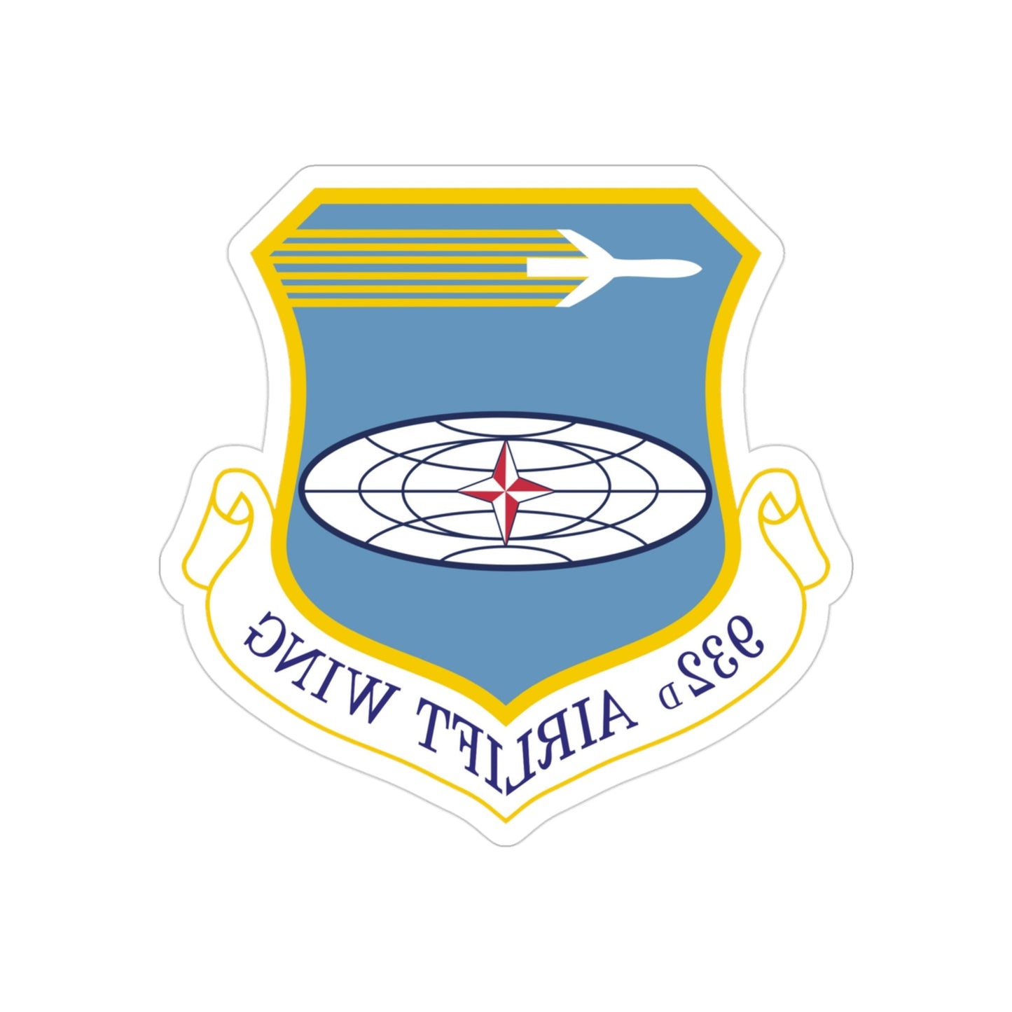 932 Airlift Wing AFRC (U.S. Air Force) REVERSE PRINT Transparent STICKER-3 Inch-The Sticker Space