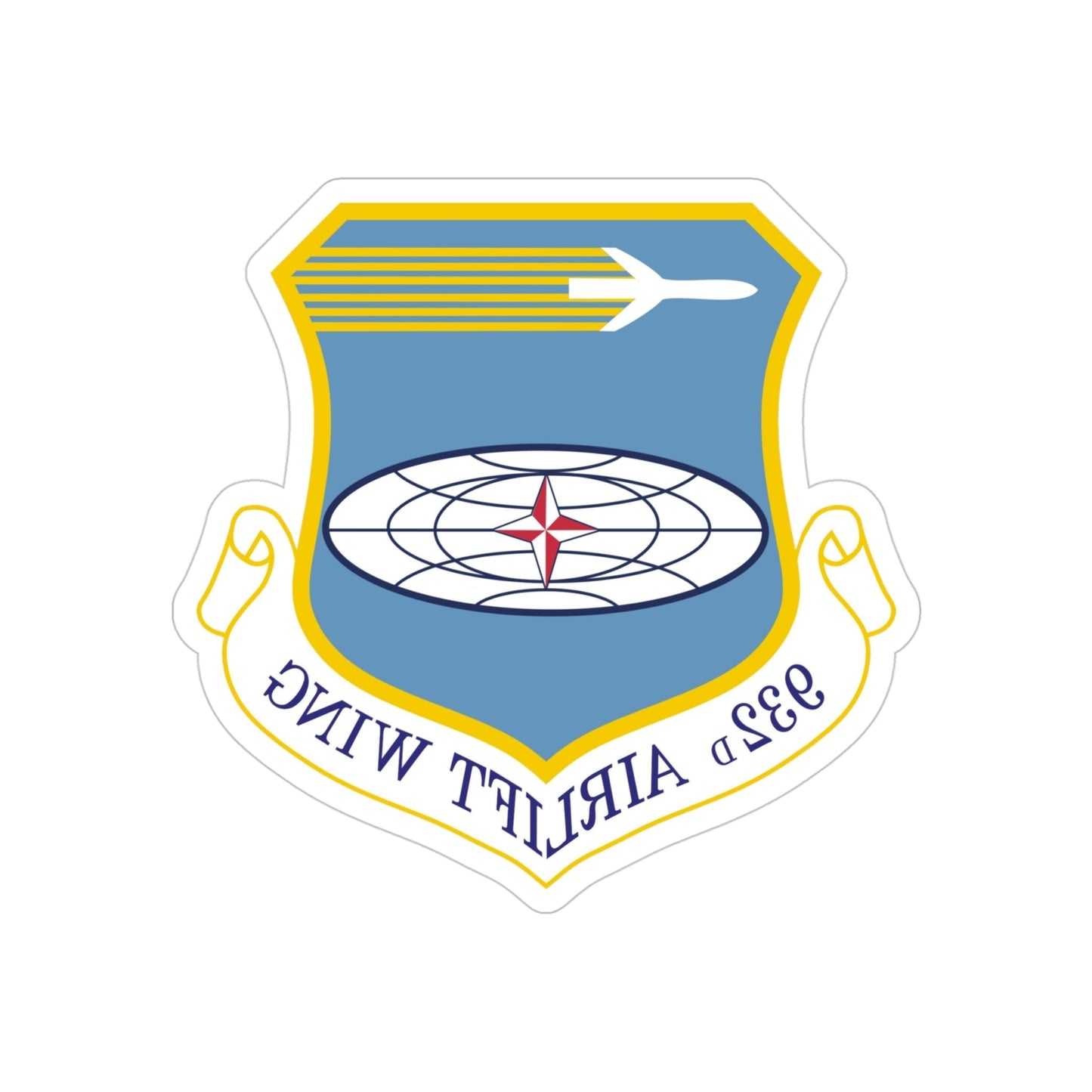 932 Airlift Wing AFRC (U.S. Air Force) REVERSE PRINT Transparent STICKER-4 Inch-The Sticker Space