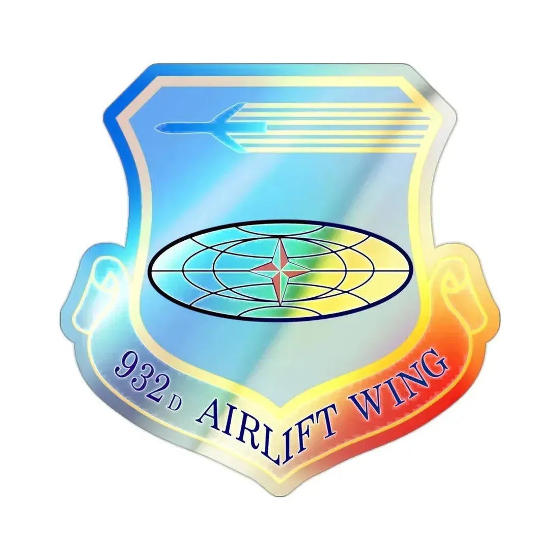 932 Airlift Wing AFRC (U.S. Air Force) Holographic STICKER Die-Cut Vinyl Decal 2 Inch Holographic - The Sticker Space
