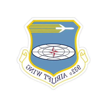 932 Airlift Wing AFRC (U.S. Air Force) REVERSE PRINT Transparent Die-Cut STICKER 5 Inch Die-Cut Transparent - The Sticker Space