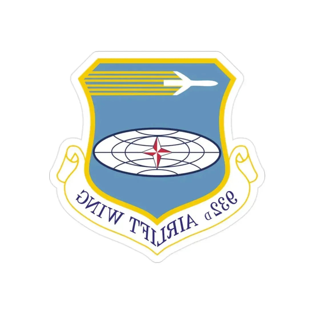 932 Airlift Wing AFRC (U.S. Air Force) REVERSE PRINT Transparent Die-Cut STICKER - The Sticker Space