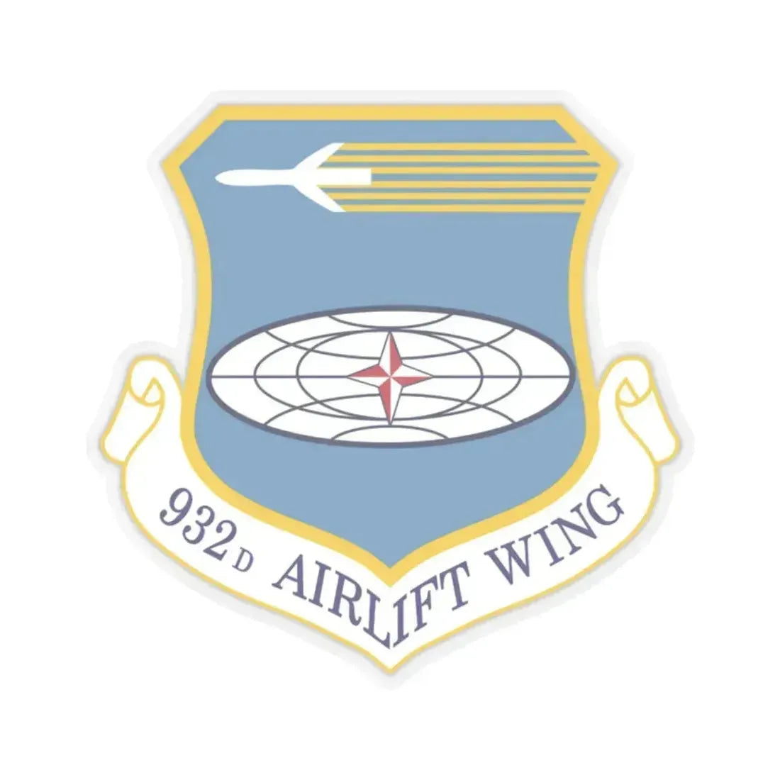 932 Airlift Wing AFRC (U.S. Air Force) STICKER Vinyl Kiss-Cut Decal 2 Inch Transparent - The Sticker Space
