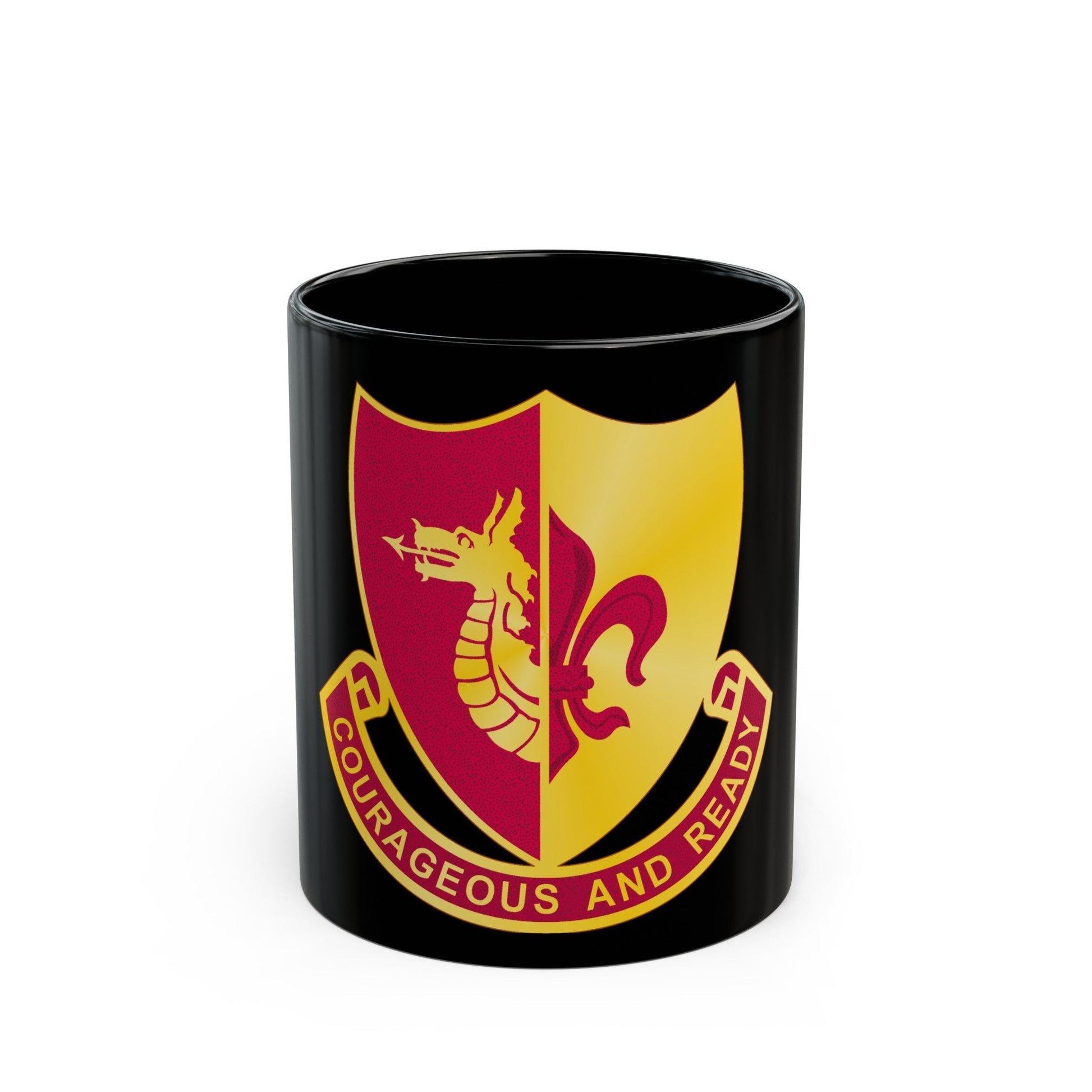 932 Field Artillery Battalion (U.S. Army) Black Coffee Mug-11oz-The Sticker Space