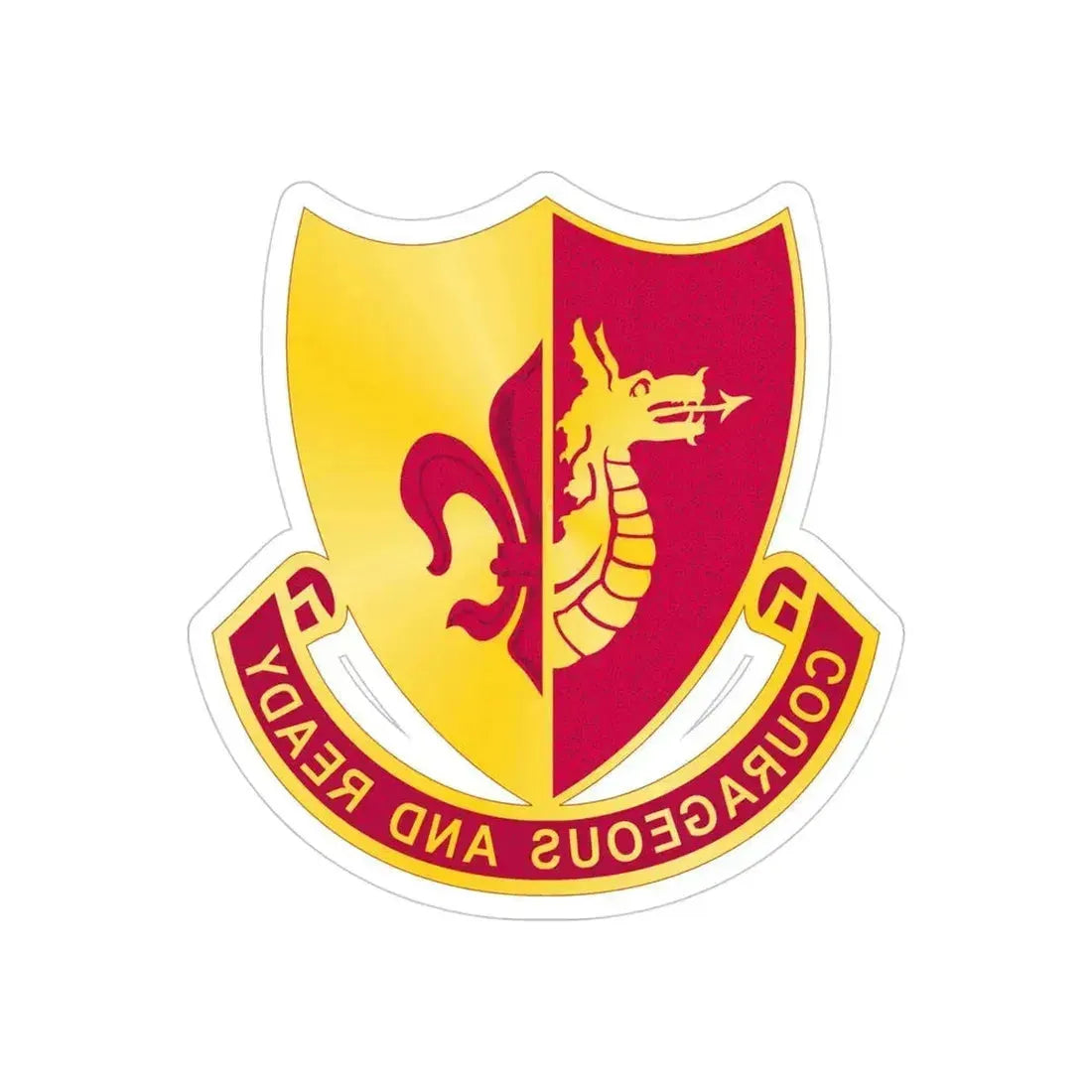 932 Field Artillery Battalion (U.S. Army) REVERSE PRINT Transparent Die-Cut STICKER 4 Inch Die-Cut Transparent - The Sticker Space