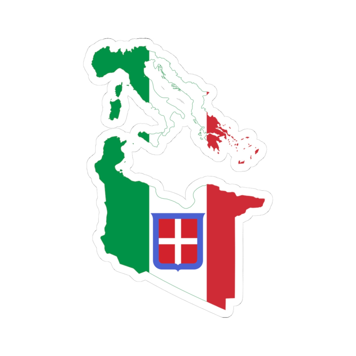 Flag Map of Italy November 1942 (Italy) STICKER Vinyl Kiss-Cut Decal