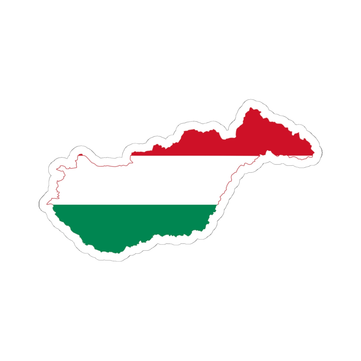 Flag-map of Hungary with Zakarpattia Oblast (Hungary) STICKER Vinyl Kiss-Cut Decal