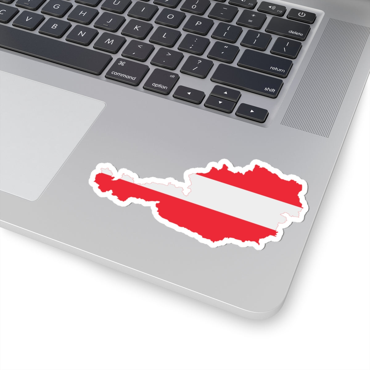 Austrian map with flag colors (Austria) STICKER Vinyl Kiss-Cut Decal