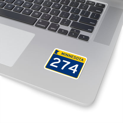 MN-274 wide (Minnesota) (Road Sign) STICKER Vinyl Kiss-Cut Decal