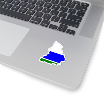Flag-map of Sverdlovsk Oblast (Russia) STICKER Vinyl Kiss-Cut Decal