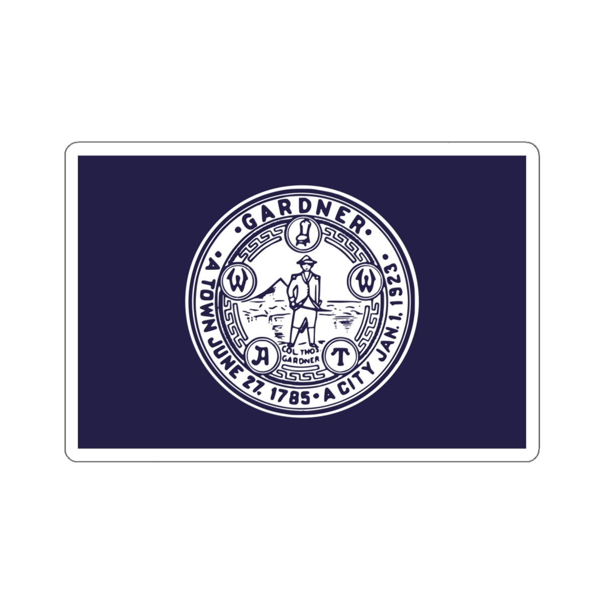 Flag of Gardner, Massachusetts - STICKER Vinyl Kiss-Cut Decal