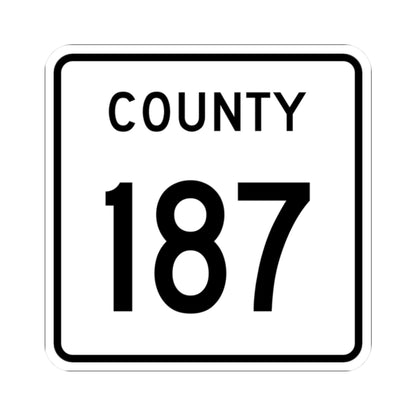 County 187 square (Minnesota) (Road Sign) STICKER Vinyl Kiss-Cut Decal