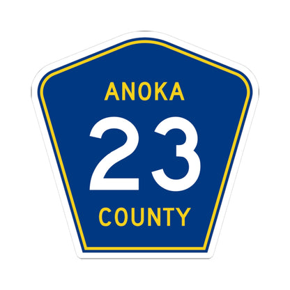 Anoka County 23 (Minnesota) (Road Sign) STICKER Vinyl Kiss-Cut Decal