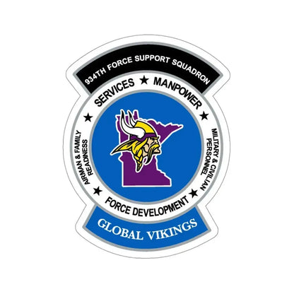 934th Force Support Sq. GLOBAL VIKINGS (U.S. Air Force) STICKER Vinyl Die-Cut Decal 4 Inch - The Sticker Space