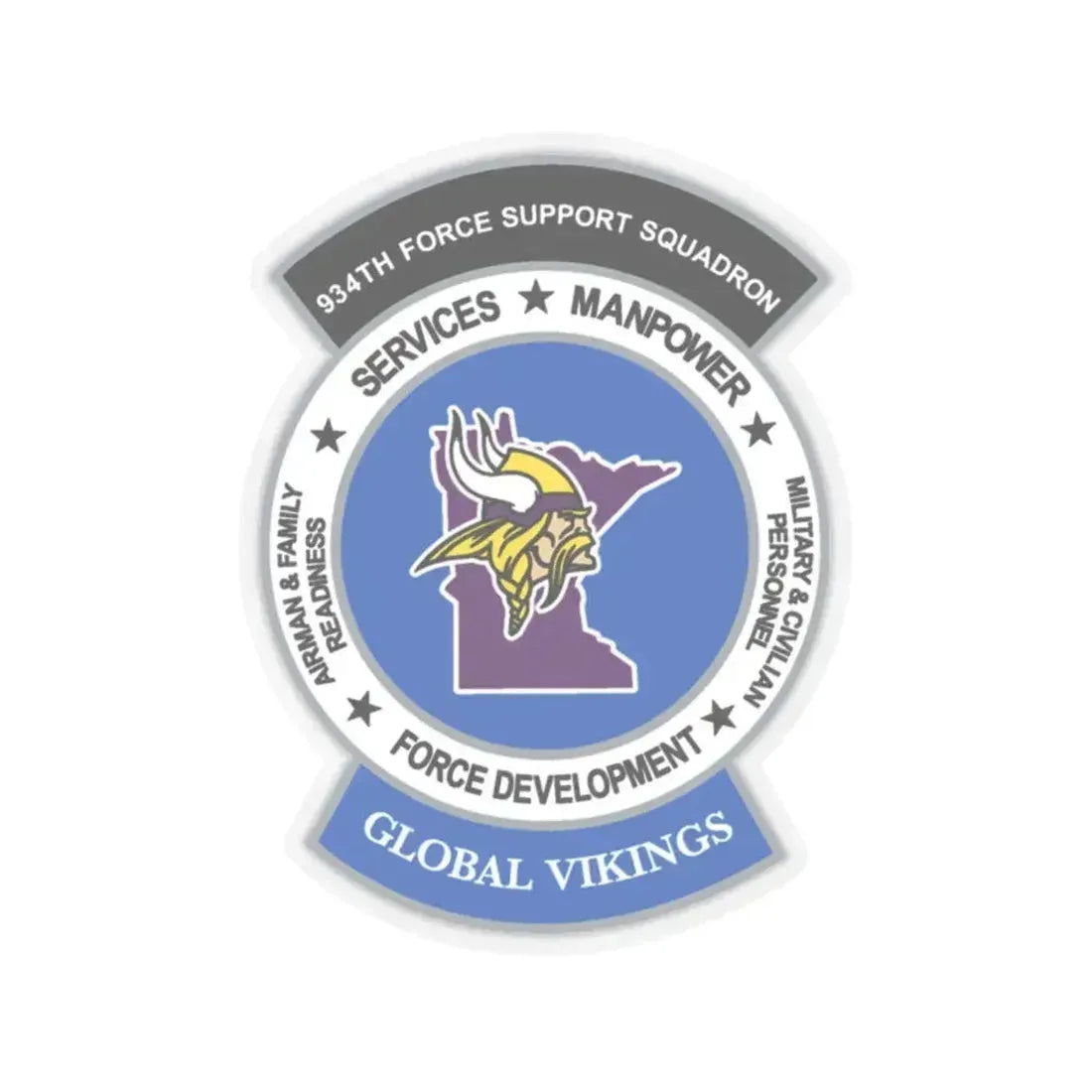 934th Force Support Sq. GLOBAL VIKINGS (U.S. Air Force) STICKER Vinyl Kiss-Cut Decal 2 Inch Transparent - The Sticker Space