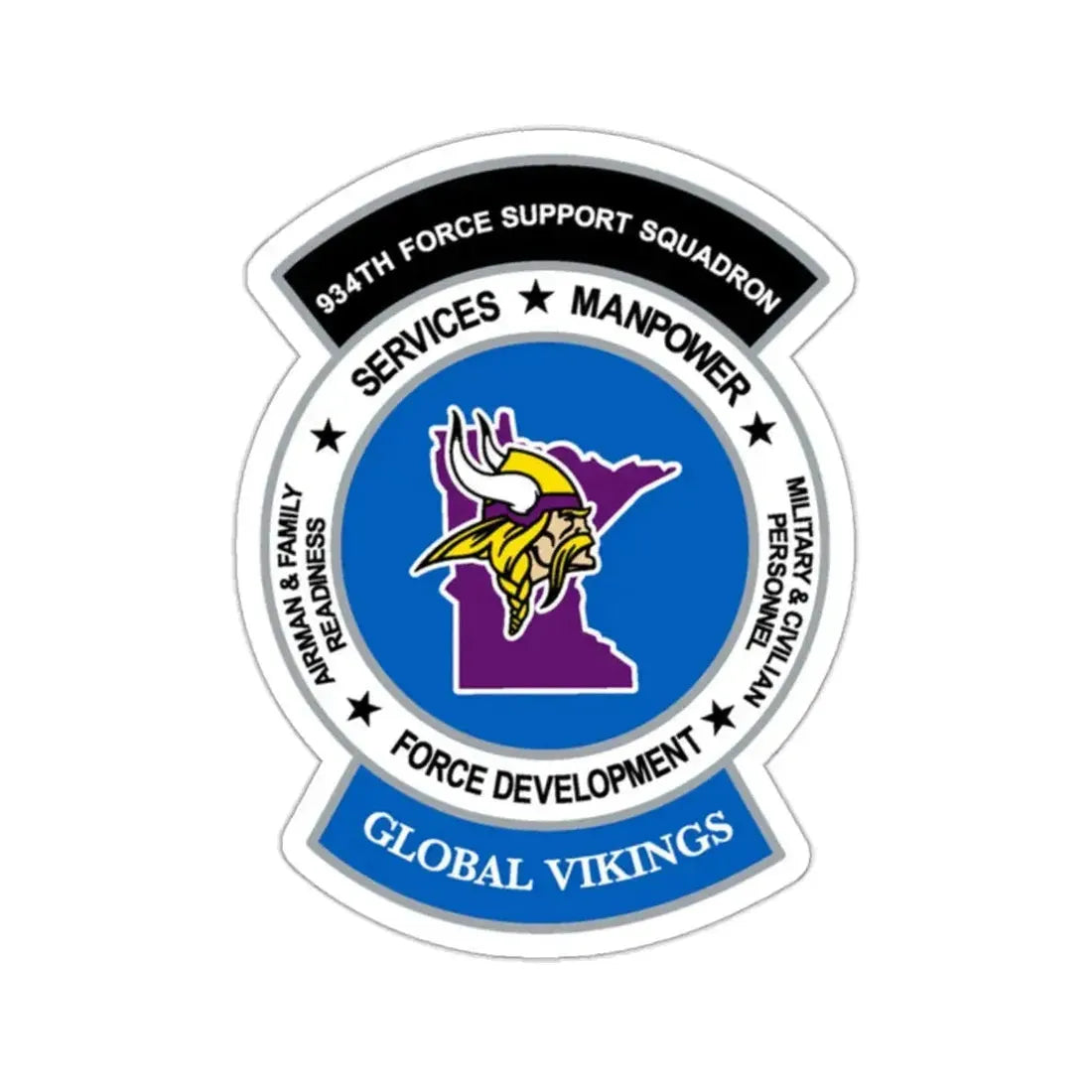 934th Force Support Sq. GLOBAL VIKINGS (U.S. Air Force) STICKER Vinyl Kiss-Cut Decal - The Sticker Space