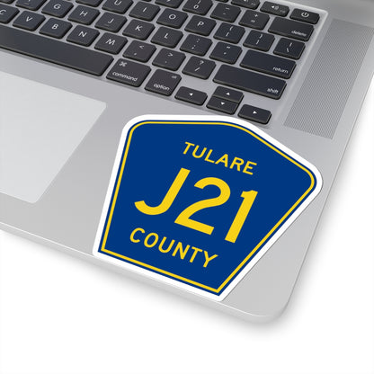 Tulare County J21 (California) (Road Sign) STICKER Vinyl Kiss-Cut Decal