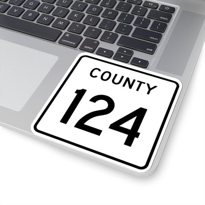 County 124 square (Minnesota) (Road Sign) STICKER Vinyl Kiss-Cut Decal